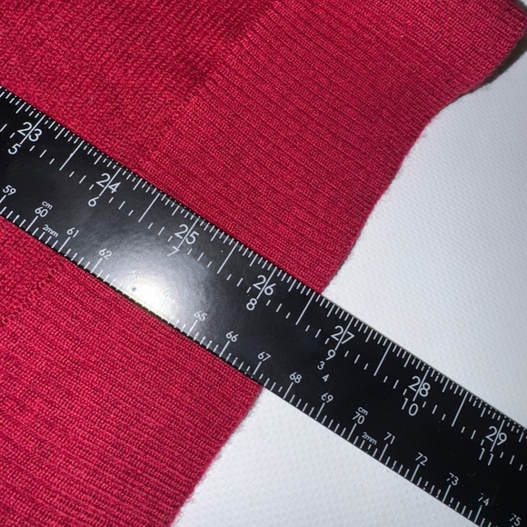 TAHARI Extrafine Merino Wool Cowl Turtleneck Sweater Red XL - Picture 8 of 8